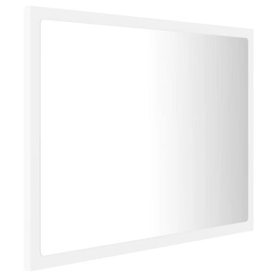vidaXL Espejo de baño LED acrílico blanco 60x8,5x37 cm