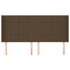 vidaXL Cabecero con orejas de tela marr&oacute;n oscuro 183x16x118/128 cm