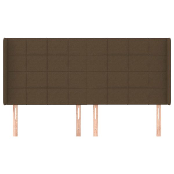 vidaXL Cabecero con orejas de tela marr&oacute;n oscuro 183x16x118/128 cm