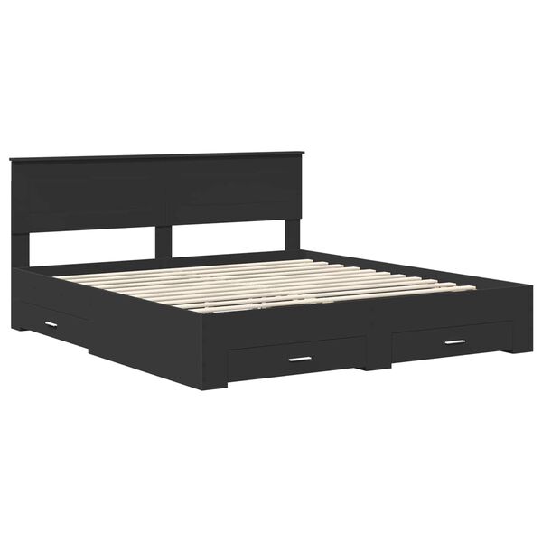 vidaXL Estructura de cama con cabecera Negro y Plata 200 x 200 cm