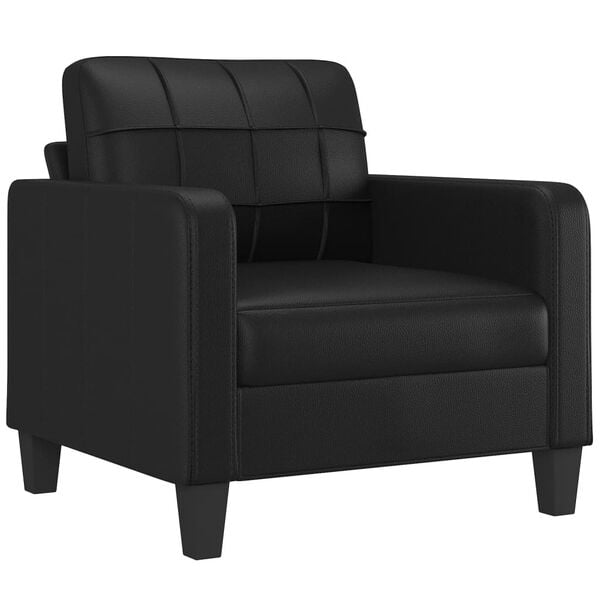 vidaXL Sill&oacute;n cuero sint&eacute;tico negro 60 cm