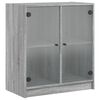 vidaXL Armario auxiliar puertas de vidrio gris Sonoma 68x37x75,5 cm