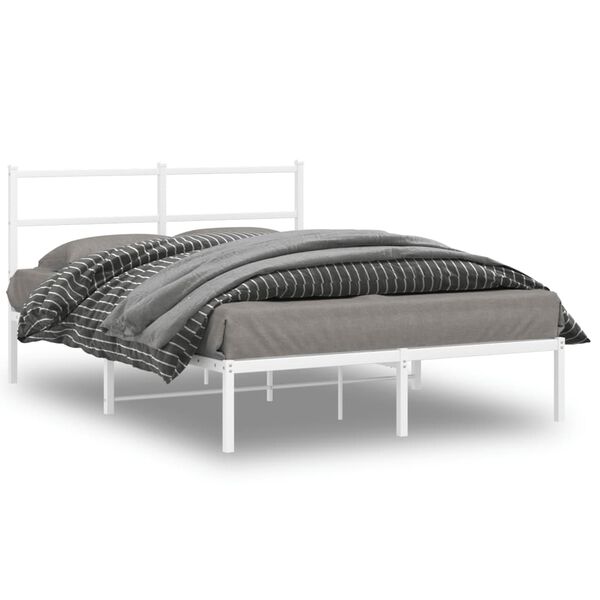 vidaXL Estructura cama sin colch&oacute;n con cabecero metal blanco 140x200cm