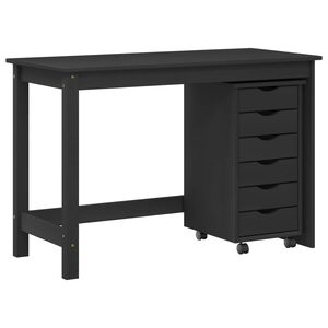 vidaXL Juego de Escritorio y Armario Rodante MOSS 2 uds. Negro
