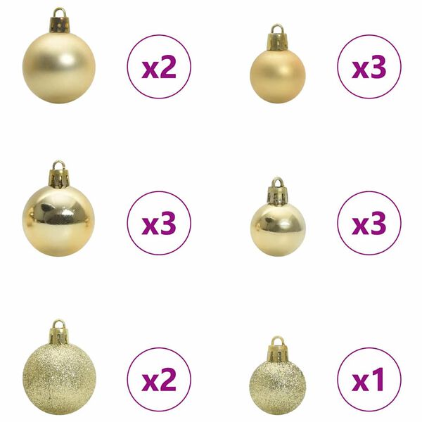 vidaXL &Aacute;rbol de Navidad Artificial Preiluminado con Conjunto de Bolas