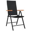 vidaXL Juego de comedor para jardín 9 piezas negro
