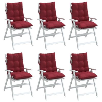 vidaXL Cojines para silla respaldo bajo 6 uds tela Oxford rojo tinto