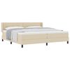 vidaXL Cama tipo Box Spring con cabecera Crema 200 x 200 cm tela