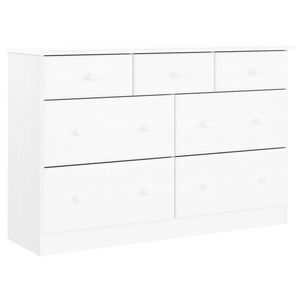 vidaXL C&oacute;moda cajonera ALTA madera maciza pino blanco 112x35x73 cm