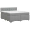 vidaXL Cama box spring con colch&oacute;n Gris Claro 180 x 200 cm Tela