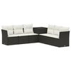 vidaXL Juego de Sof&aacute; 7 pcs Negro y Blanco Crema