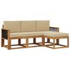 vidaXL Conjunto de sof&aacute;s de exterior con coj&iacute;n 4 pcs Natural