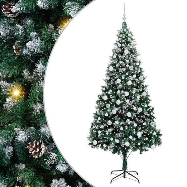 vidaXL Árbol de Navidad artificial Verde 210 cm PVC y Acero y Plástico