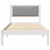 vidaXL Estructura de Cama con Cabecera Tapizada Gris Claro 90 x 200 cm