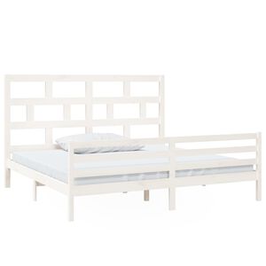 vidaXL Estructura de cama madera maciza de pino blanca 200x200 cm