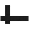 vidaXL Conjunto de mueble de TV 5 pcs Roble Negro Madera de ingenier&iacute;a