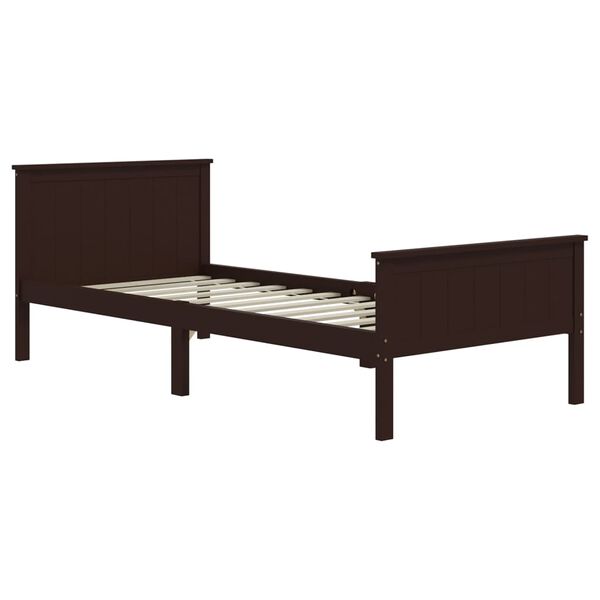 vidaXL Estructura cama sin colch&oacute;n madera pino marr&oacute;n oscuro 100x200cm