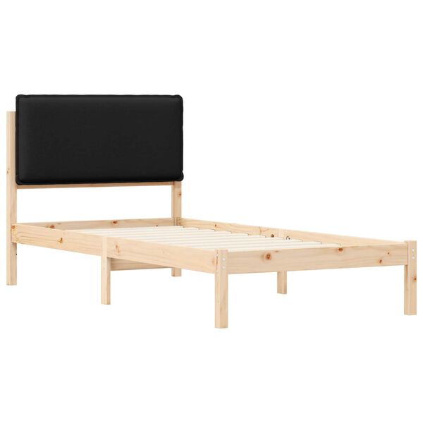 vidaXL Estructura de Cama con Cabecera Tapizada Negro 100 x 200 cm