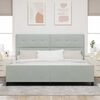 vidaXL Cama tipo Box Spring Gris claro 200 x 200 cm Terciopelo