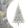 vidaXL &Aacute;rbol de Navidad Artificial Preiluminado Plateado 120 cm PET