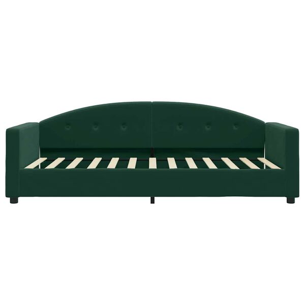 vidaXL Sof&aacute; cama sin colch&oacute;n terciopelo verde oscuro 90x200cm