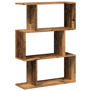 vidaXL Librer&iacute;a divisora 3 niveles madera envejecida 70x24x97 cm