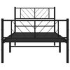 vidaXL Estructura cama sin colchón con estribo metal negro 100x190 cm