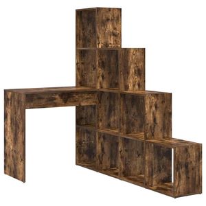 vidaXL Escritorio de Esquina Roble ahumado 101,5 x 149,5 x 149,5 cm