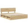 vidaXL Estructura de cama Sonoma 200 x 200 cm Madera de pino macizo