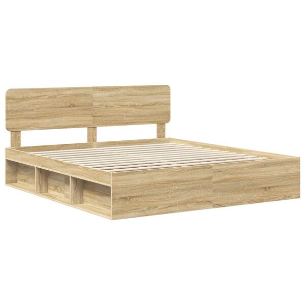 vidaXL Estructura de cama Sonoma 200 x 200 cm Madera de pino macizo