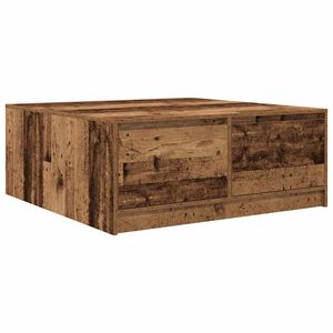 vidaXL Mesa de centro con cajones madera vieja 100x100x40 cm