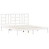 vidaXL Estructura de cama madera maciza blanco Supe King 180x200 cm