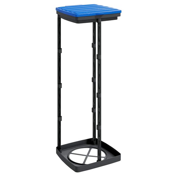vidaXL Soportes para bolsas de basura 2 uds PP negro y azul 120 L