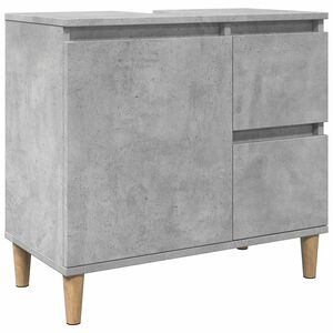 vidaXL Mueble de lavabo madera ingenier&iacute;a gris hormig&oacute;n 65x33x60 cm