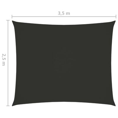 vidaXL Toldo de vela rectangular tela Oxford gris antracita 2,5x3,5 m