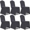 vidaXL Funda de silla el&aacute;stica 6 unidades gris antracita