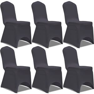vidaXL Funda de silla el&aacute;stica 6 unidades gris antracita