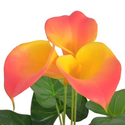 vidaXL Planta Cala Lilly artificial con macetero roja y amarilla 45 cm