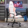 vidaXL Silla gaming cuero sint&eacute;tico blanco y rosa