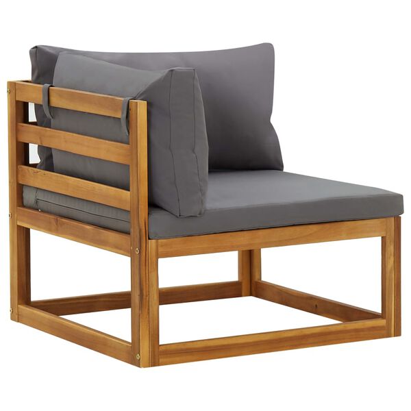 vidaXL Sofás de esquina seccionales 2 uds con cojines tela gris oscuro