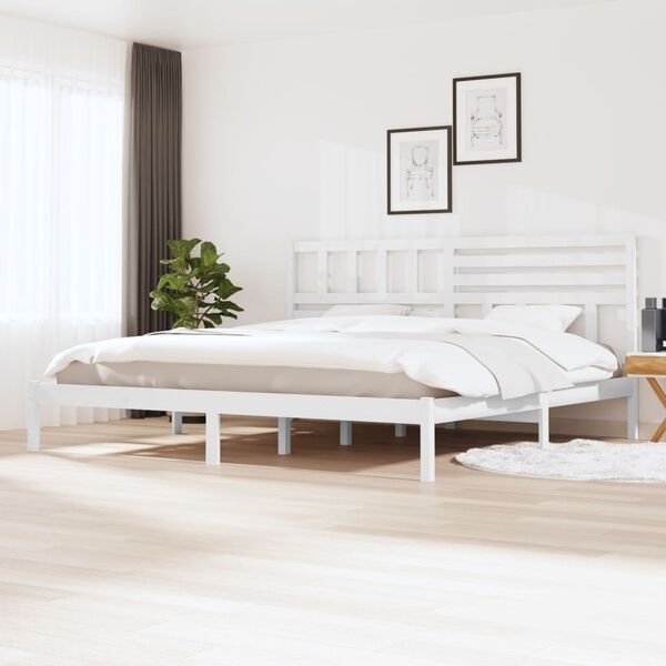 vidaXL Cama sin colchón madera maciza de pino blanca 180x200 cm