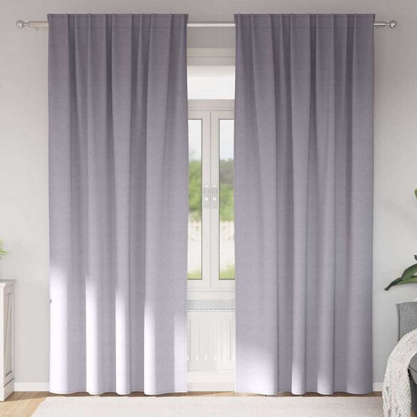 vidaXL Cortinas Opacas con Anillas 2 pcs Gris Metalizado 245 x 140 cm