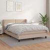 vidaXL Cama box spring con colchón cuero sintético capuchino 140x200cm