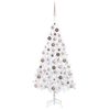 vidaXL &Aacute;rbol de Navidad preiluminado con luces y bolas blanco 150 cm