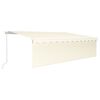 vidaXL Toldo retr&aacute;ctil manual con persiana y LED crema 5x3 m