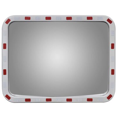 vidaXL Espejo de tráfico convexo rectangular con reflectores 60 x 80cm