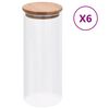 vidaXL Tarros de almacenaje con tapa de bamb&uacute; 6 unidades 1000 ml