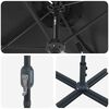vidaXL Sombrilla de jard&iacute;n Negro 370 x 197 x 239 cm