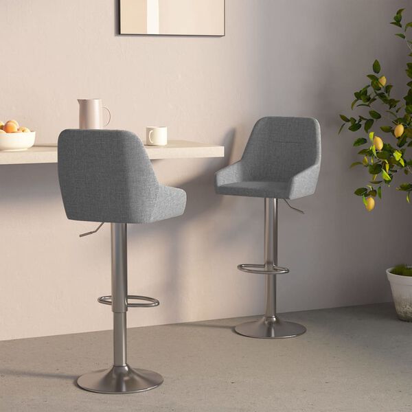 vidaXL Taburetes de cocina 2 unidades tela gris oscuro