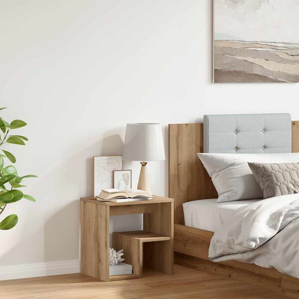 vidaXL Mesita de noche madera de ingenier&iacute;a roble artisian 40x30x40 cm